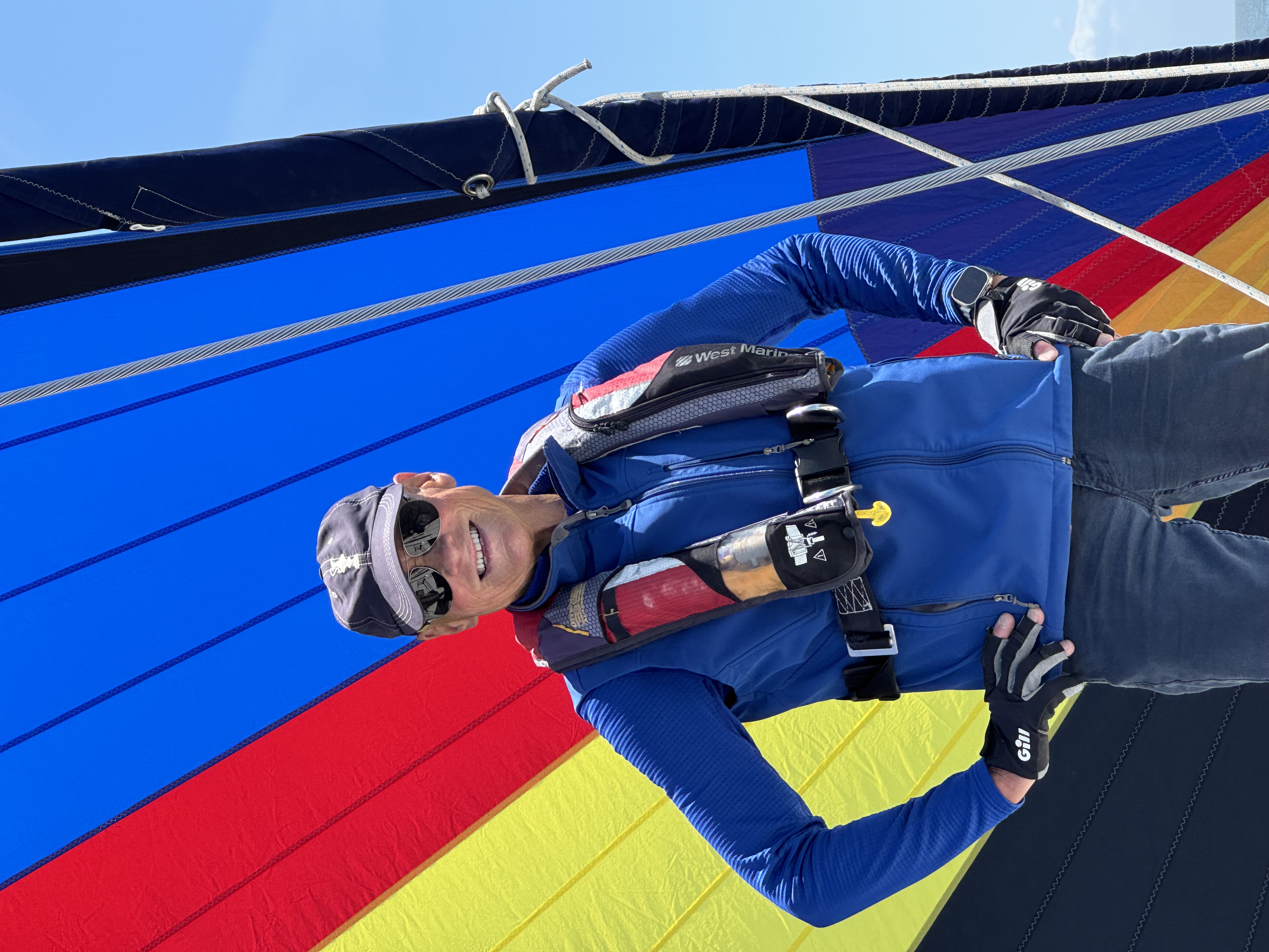 Flying the chute aboard Folie a Deux.
